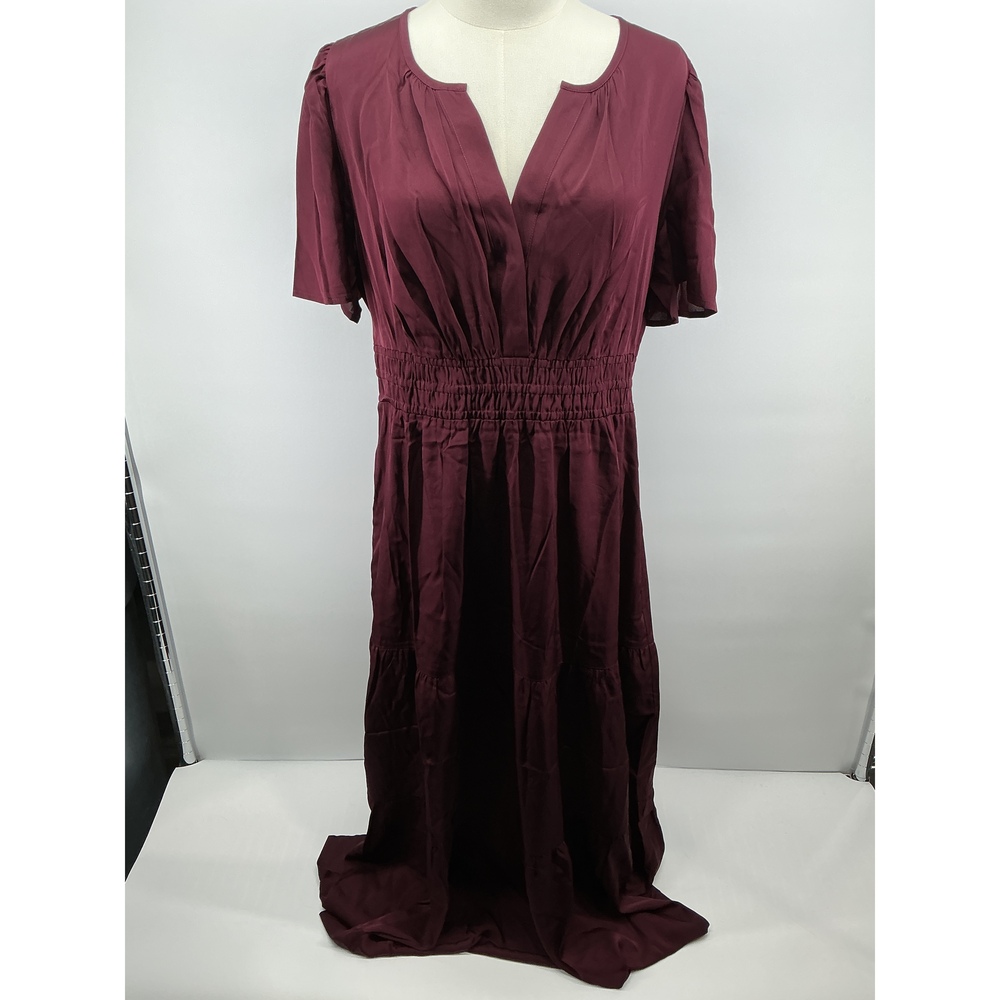 Washable Stretch Silk Tiered Maxi Dress